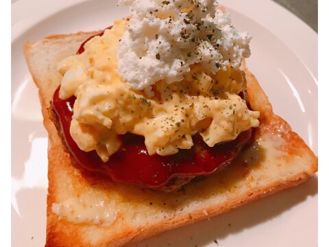 乃が美の食パンdeハンバーグトースト♪